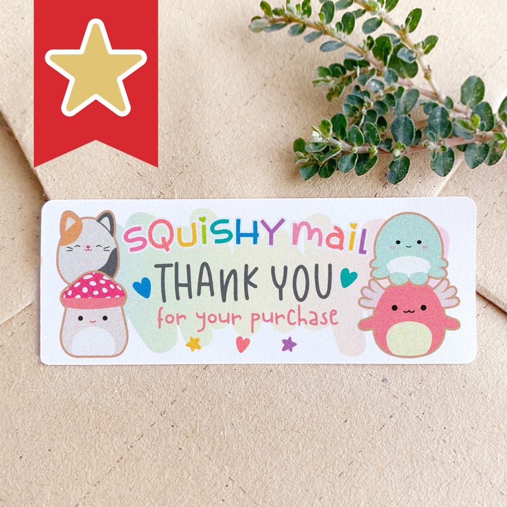 Squishmallow Squishy Mail Thank You Labels 100ct